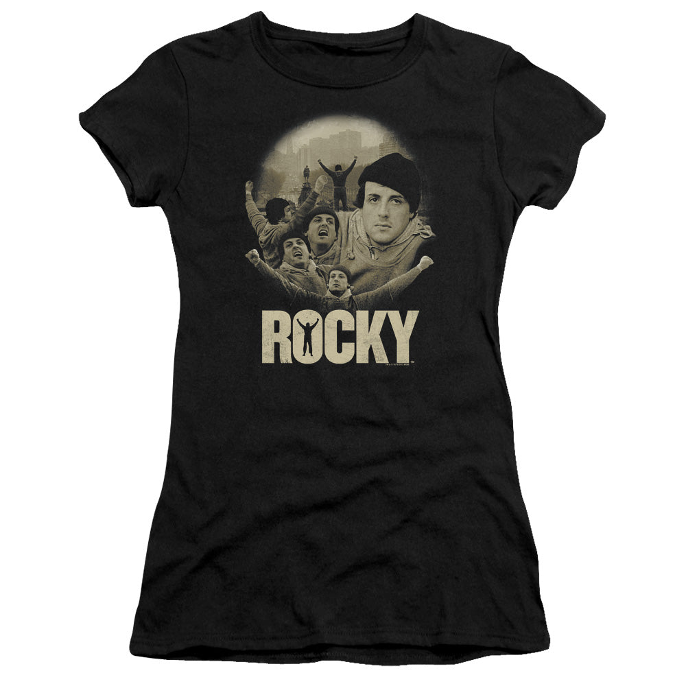 Rocky - Feeling Strong - Short Sleeve Junior Sheer - Black T-shirt