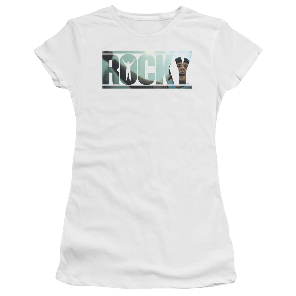 Rocky - Cutout Logo - Short Sleeve Junior Sheer - White T-shirt