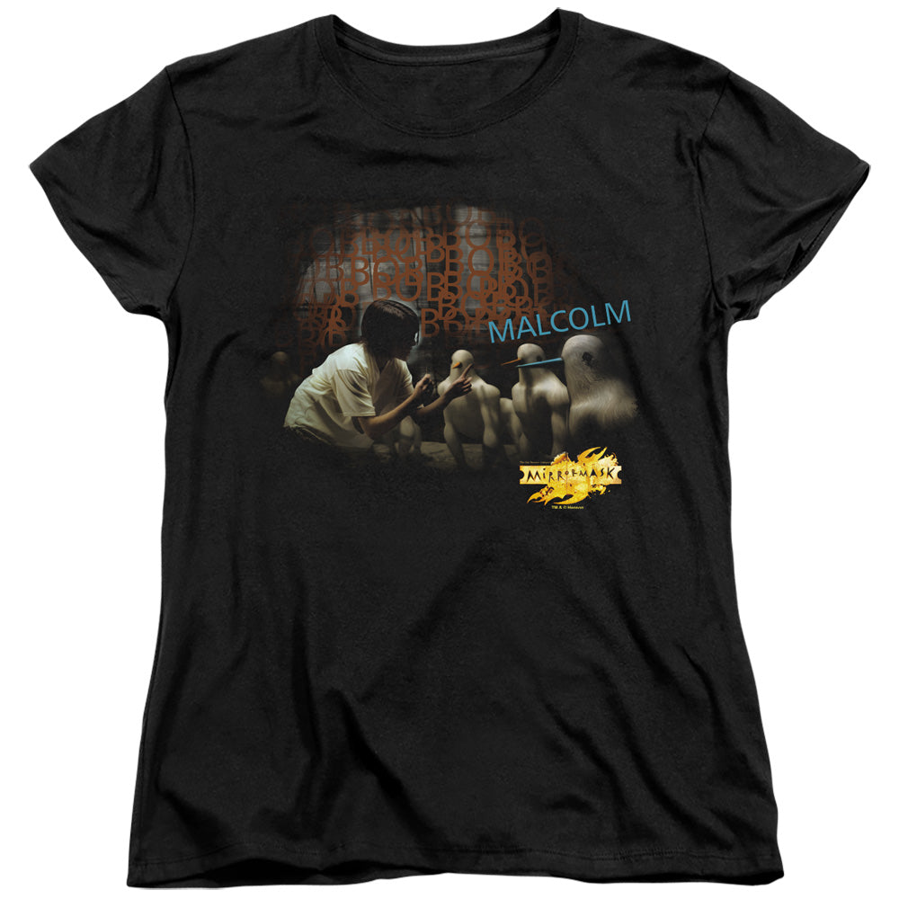 Mirrormask - Bob Malcolm - Short Sleeve Womens Tee - Black T-shirt