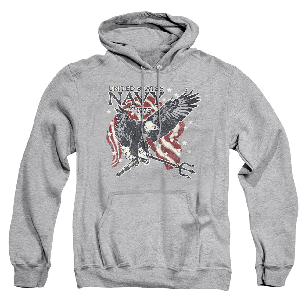 Navy - Trident - Adult Pull-over Hoodie - Athletic Heather