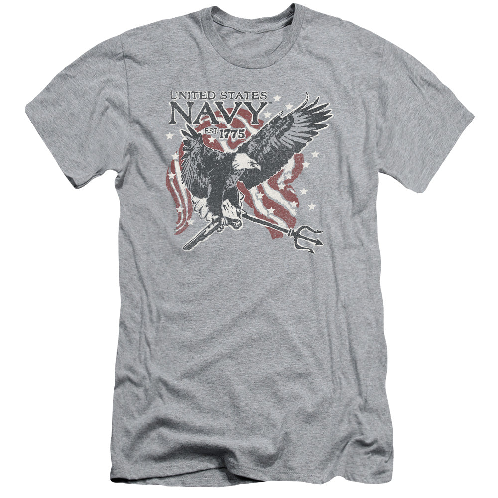 Navy - Trident - Short Sleeve Adult 30/1 - Athletic Heather T-shirt