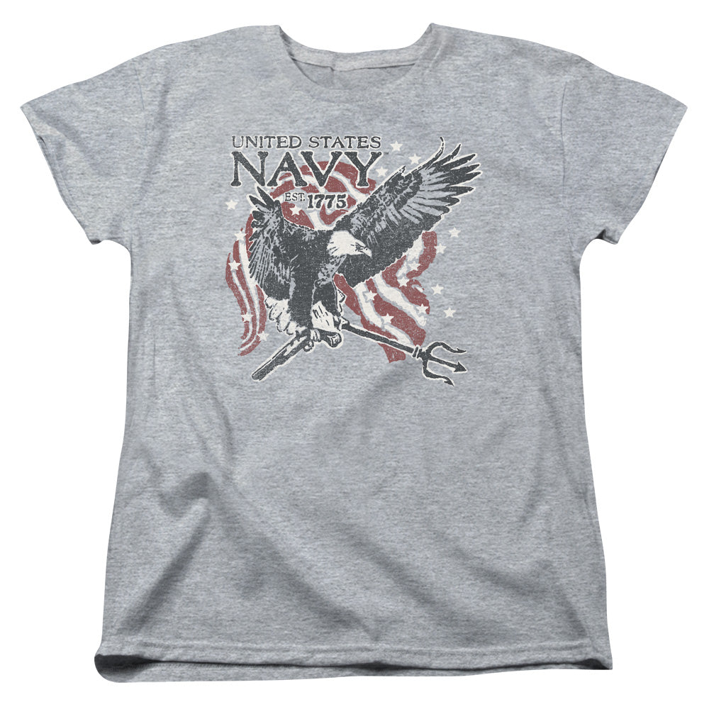 Navy - Trident - Short Sleeve Womens Tee - Athletic Heather T-shirt