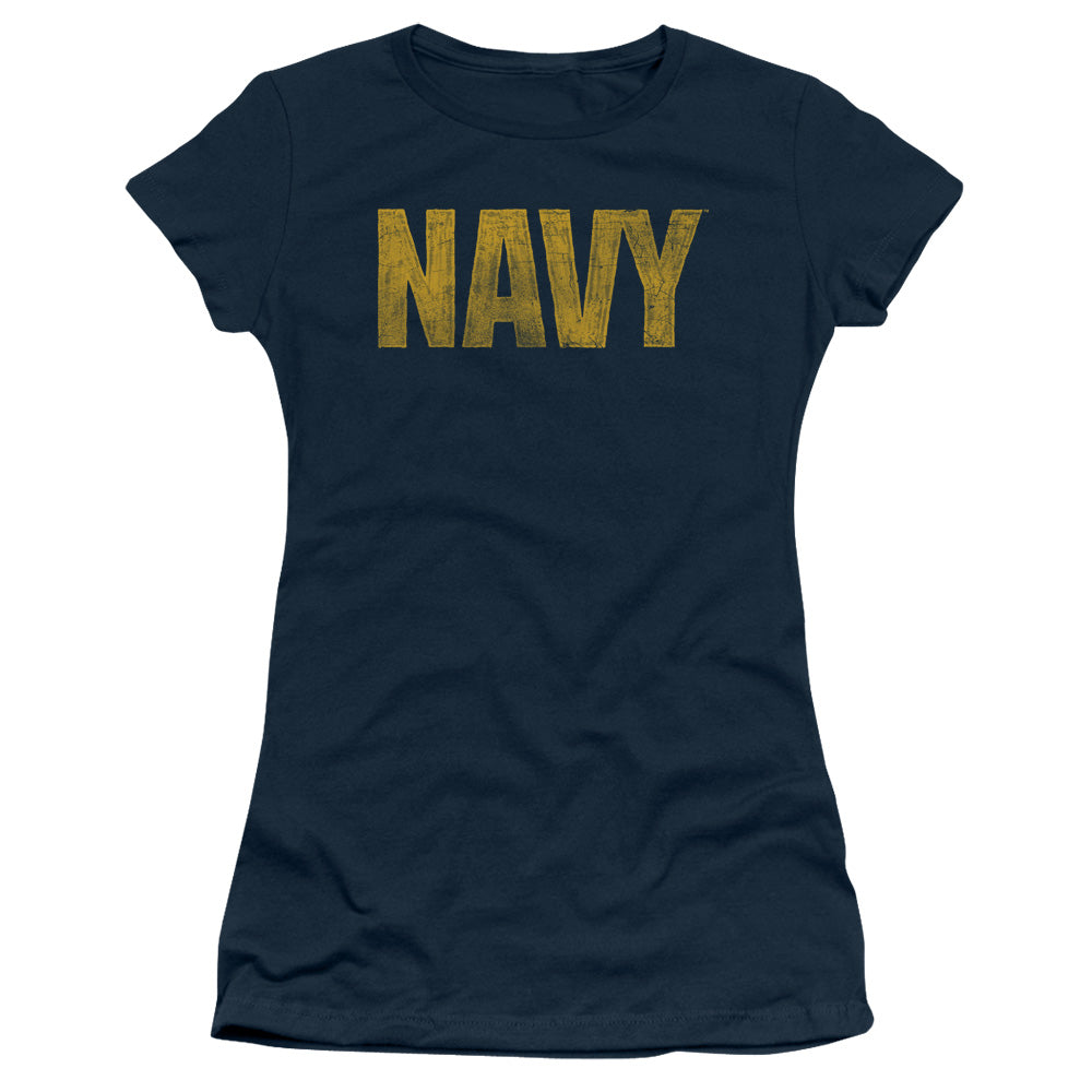 Navy - Logo - Short Sleeve Junior Sheer - Navy T-shirt