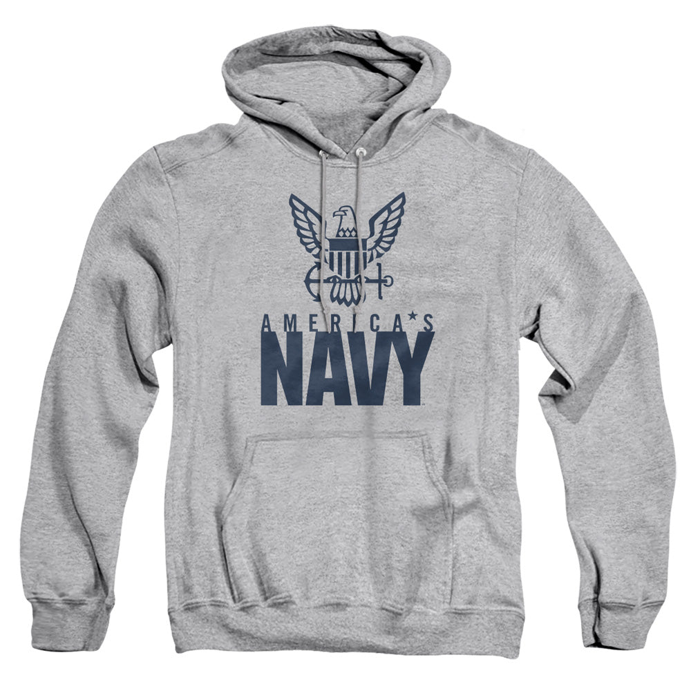 Navy - Eagle Logo - Adult Pull-over Hoodie - Athletic Heather