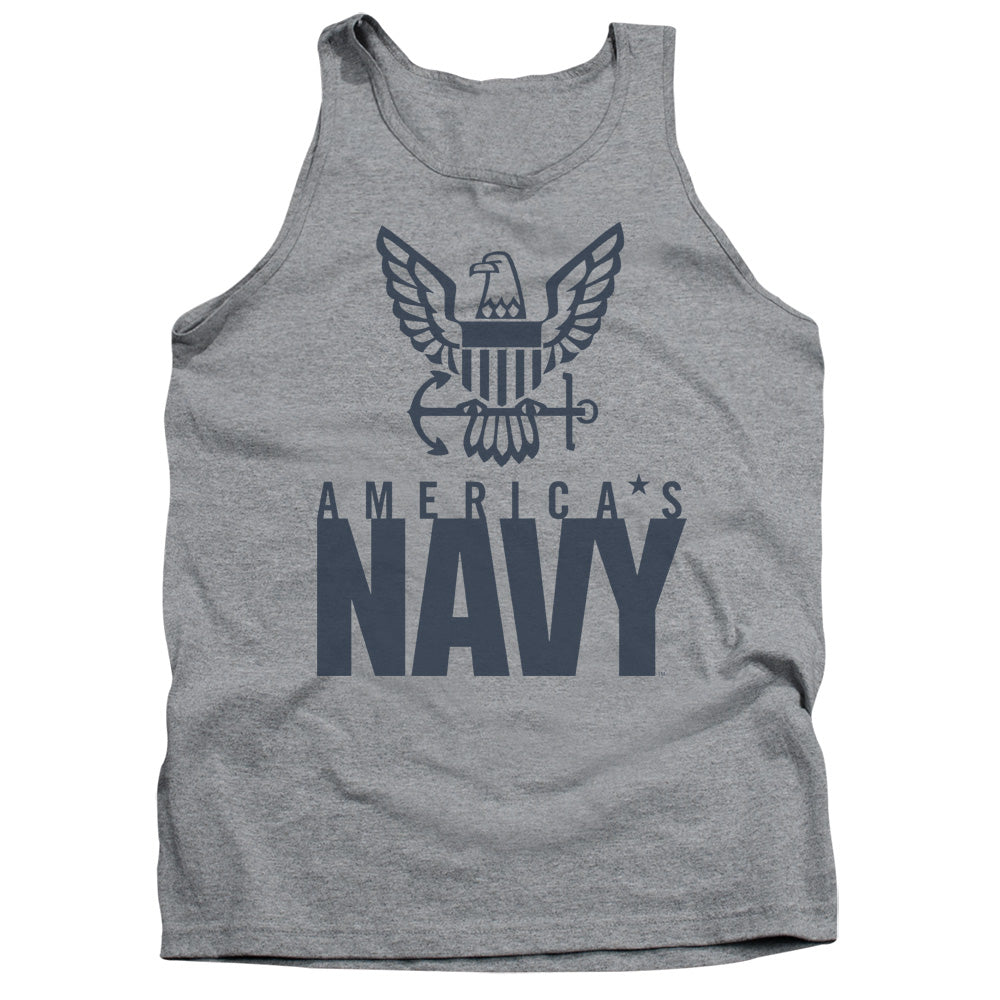 Navy - Eagle Logo - Adult Tank - Athletic Heather