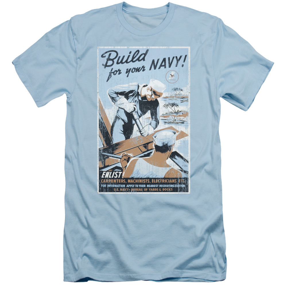 Navy - Build Your Navy - Short Sleeve Adult 30/1 - Light Blue T-shirt