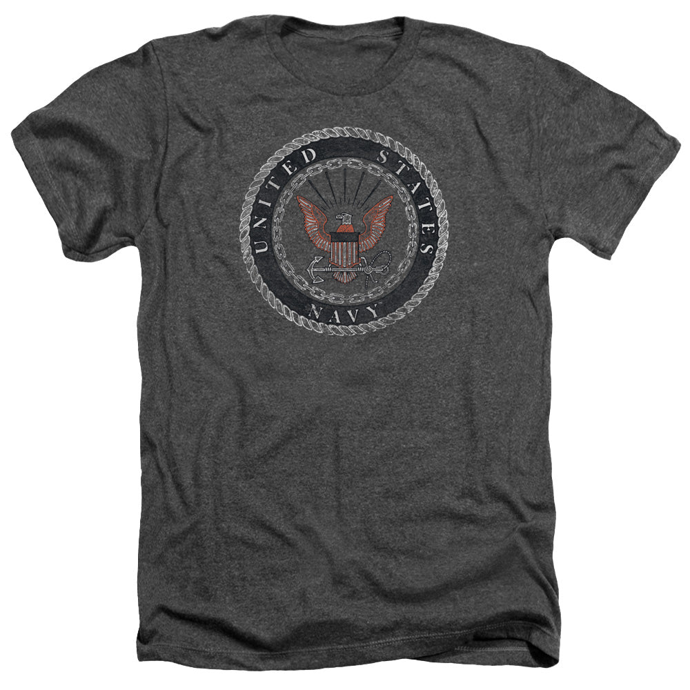 Navy - Rough Emblem - Adult Heather - Charcoal