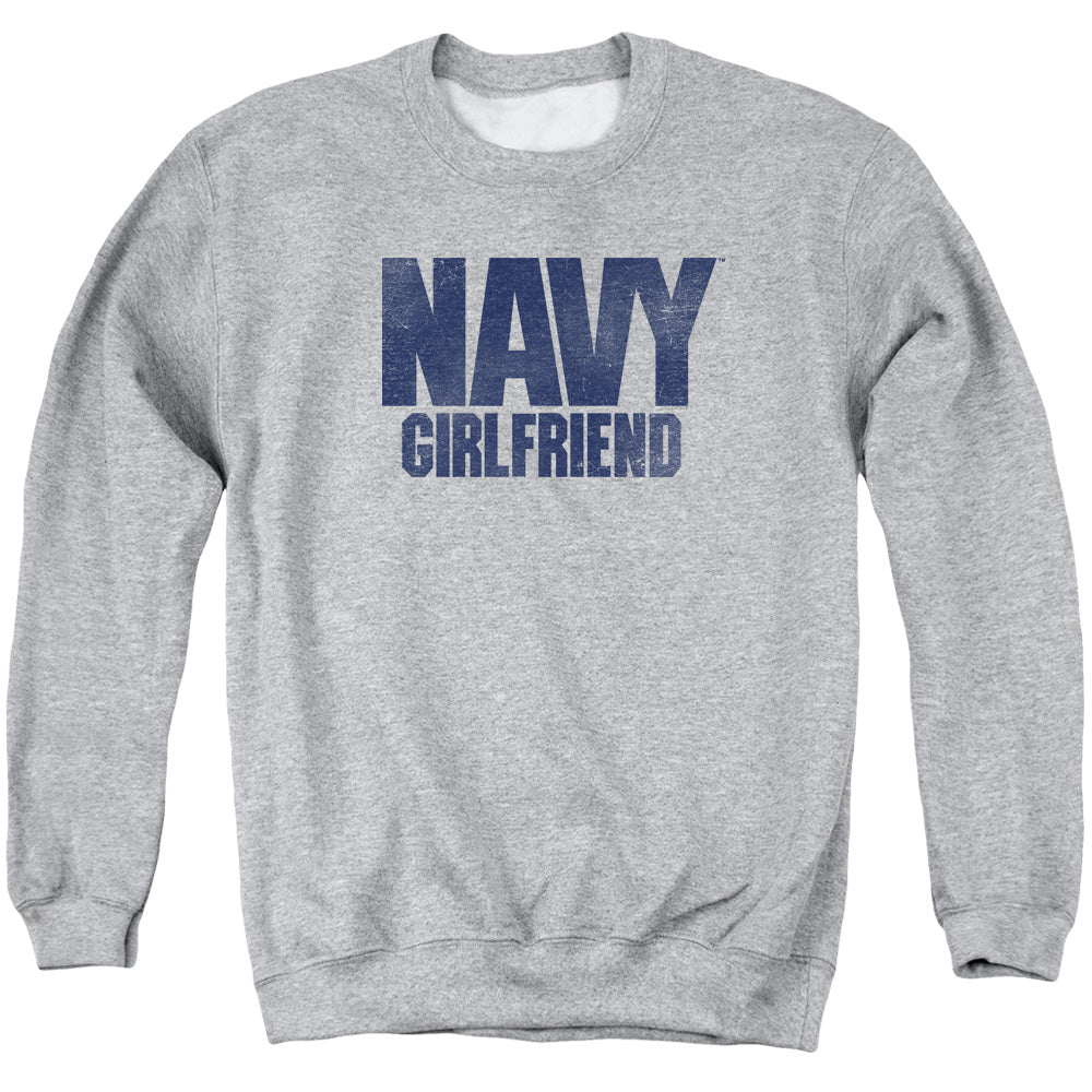 Navy - Girlfriend - Adult Crewneck Sweatshirt - Athletic Heather