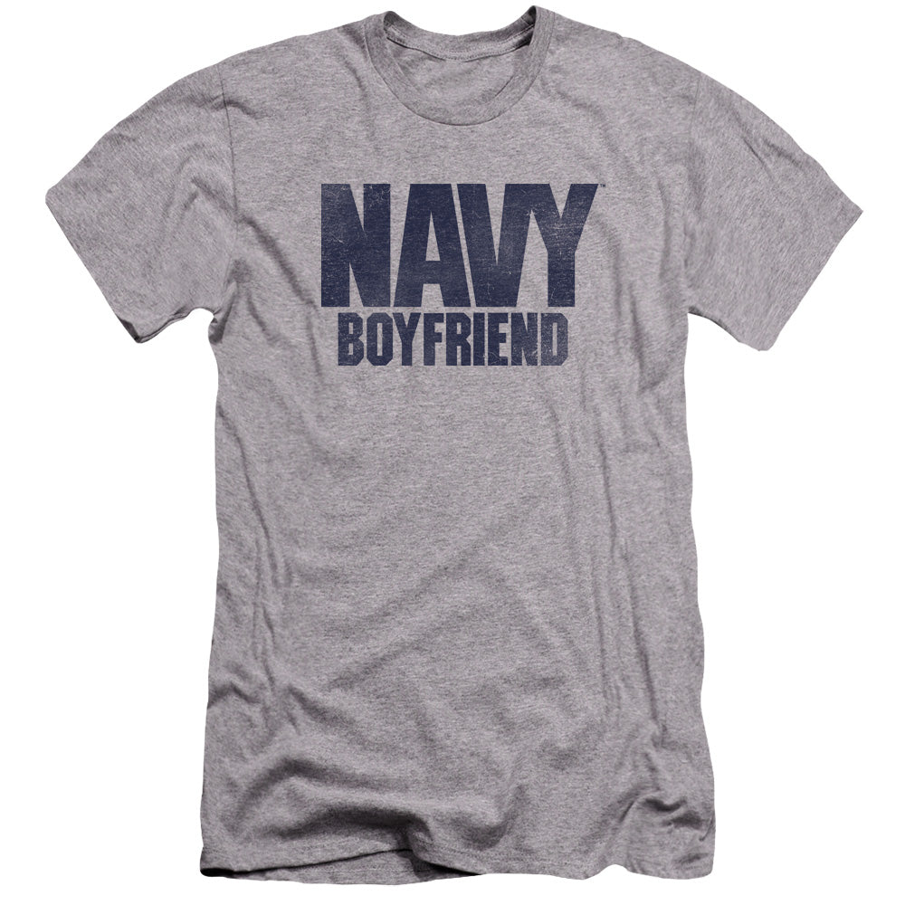 Navy - Boyfriend-premuim Canvas Adult Slim Fit 30/1 - Athletic Heather