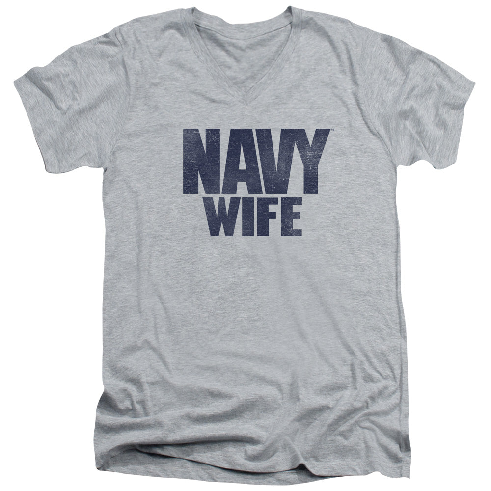 NAVY WIFE-S/S ADULT V-NECK T-Shirt