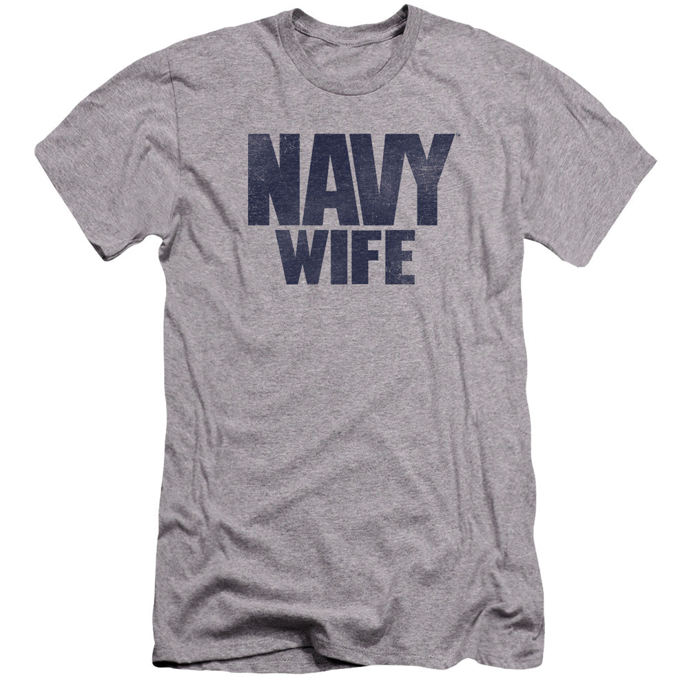 Navy Wife-premuim Canvas Adult Slim Fit