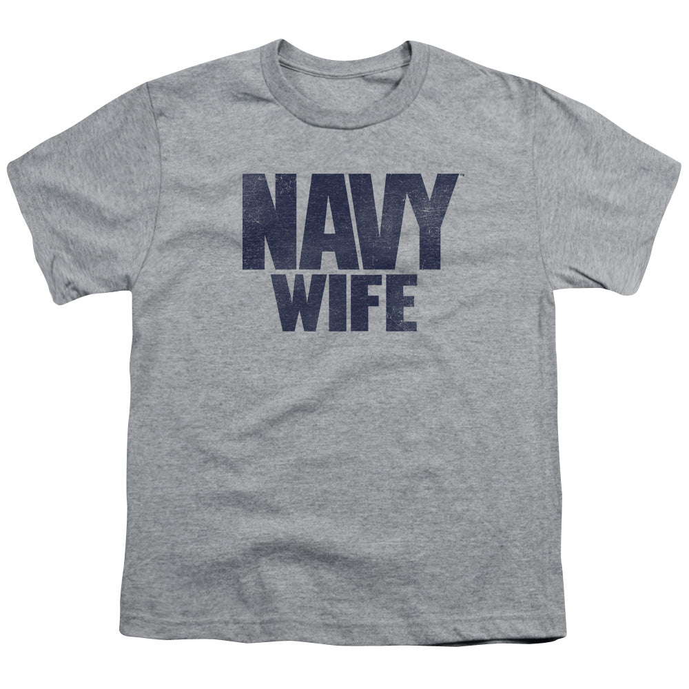 Navy - Wife - Short Sleeve Youth 18/1 - Athletic Heather T-shirt