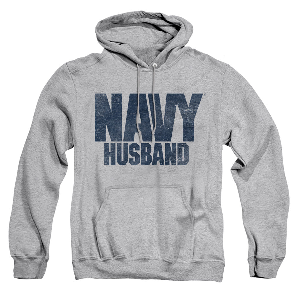 Navy - Husband - Adult Pull-over Hoodie - Athletic Heather