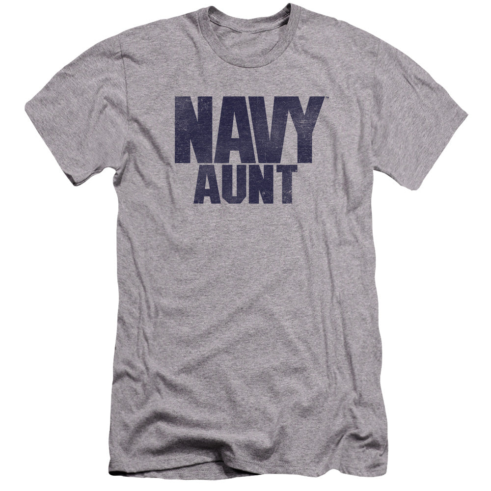 Navy - Aunt-premuim Canvas Adult Slim Fit 30/1 - Athletic Heather