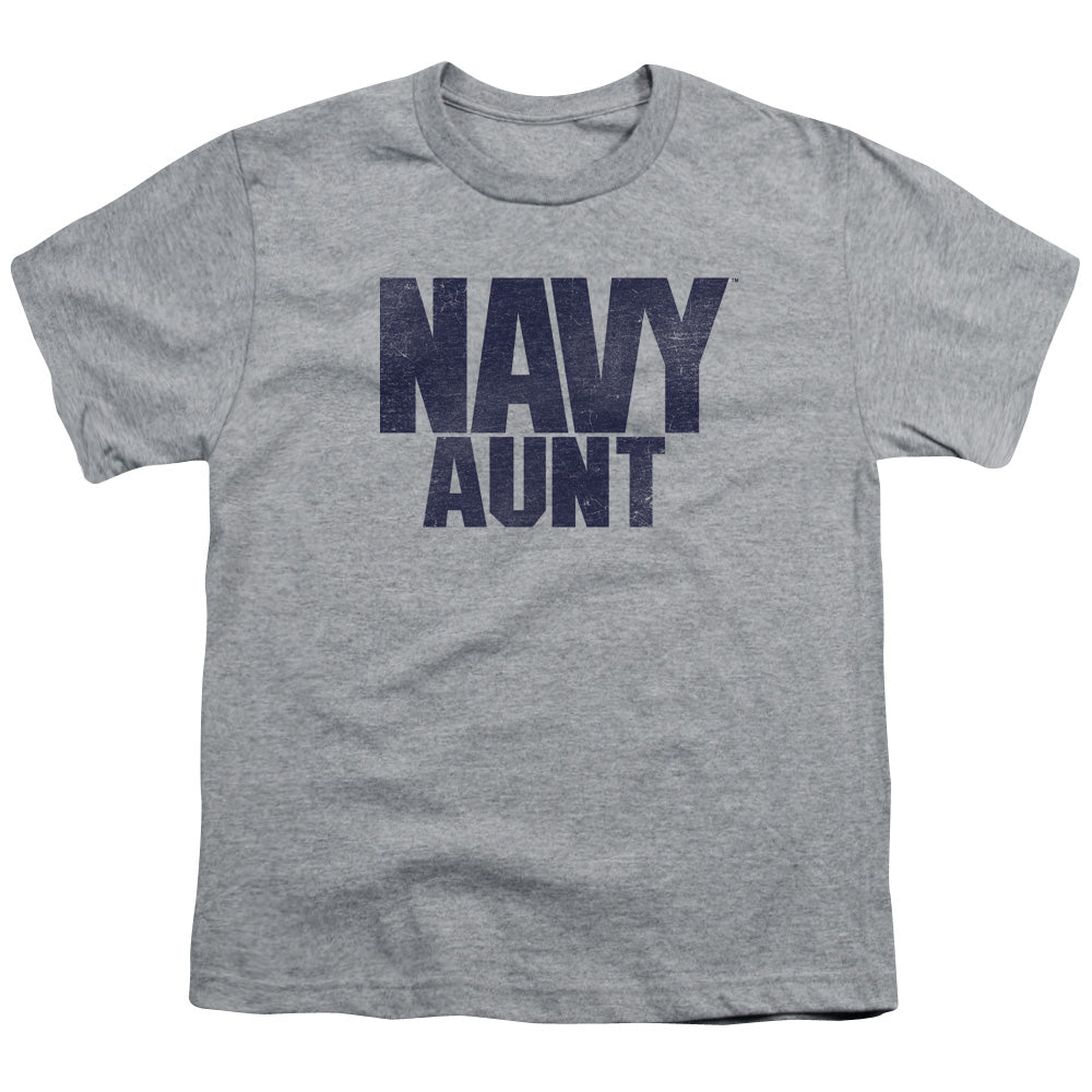 Navy - Aunt - Short Sleeve Youth 18/1 - Athletic Heather T-shirt