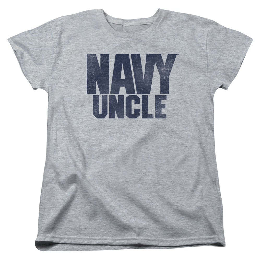 Navy - Uncle - Short Sleeve Womens Tee - Athletic Heather T-shirt