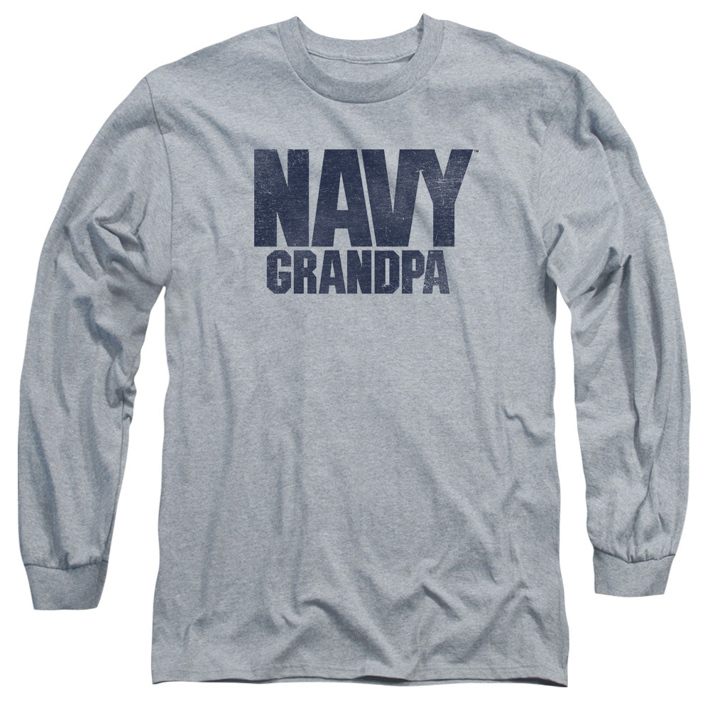 Navy - Grandpa - Long Sleeve Adult 18/1 - Athletic Heather T-shirt