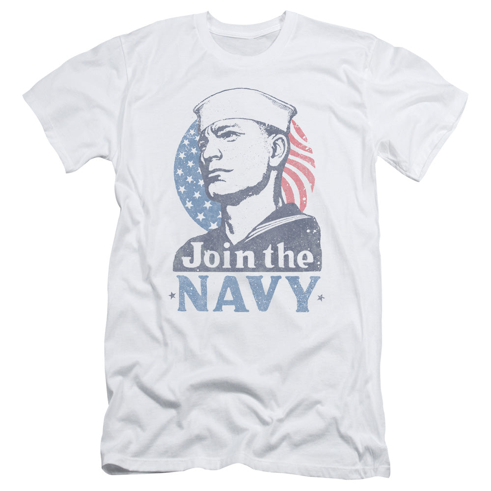 Navy - Join Now - Short Sleeve Adult 30/1 - White T-shirt