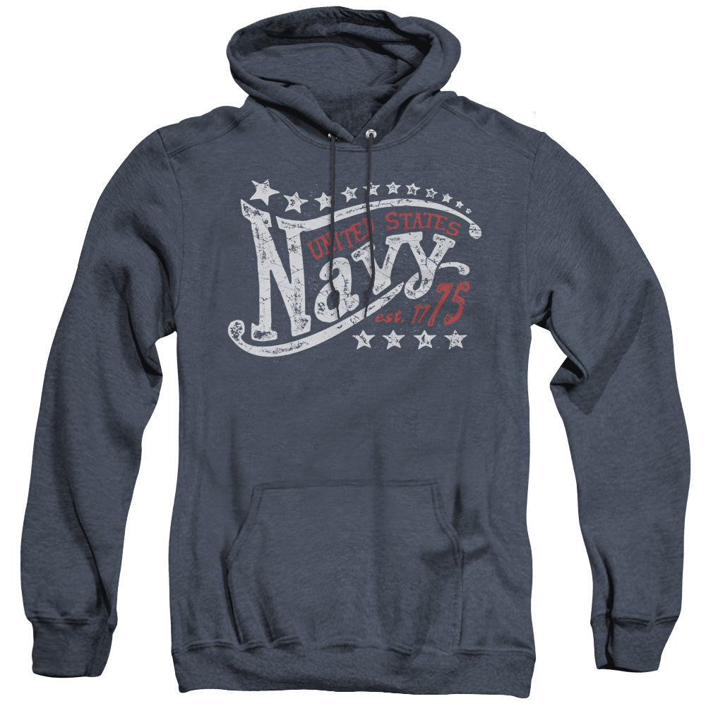 Navy - Stars - Adult Heather Hoodie - Navy
