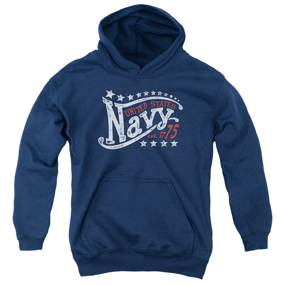Navy - Stars - Youth Pull-over Hoodie - Navy