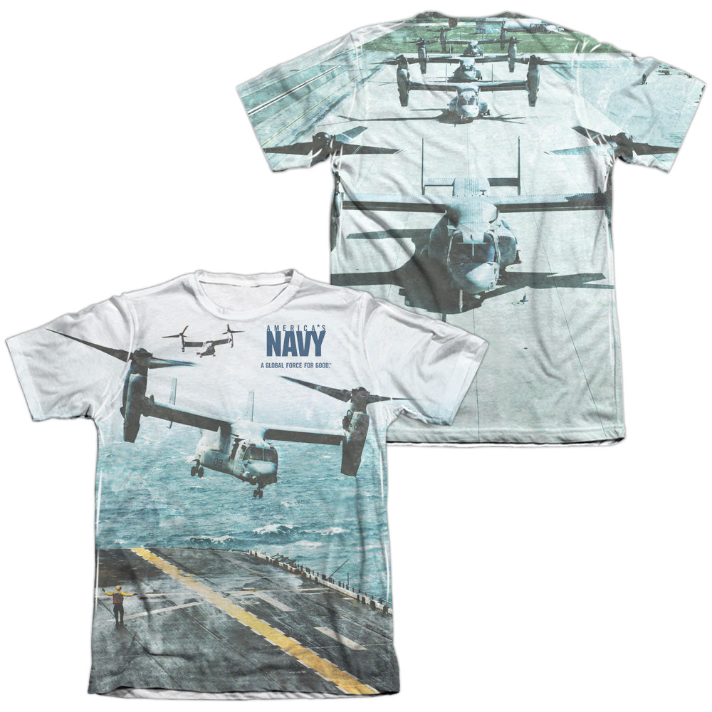 Navy - Osprey (Front/back Print) - Adult Poly/cotton Short Sleeve Tee - White T-shirt
