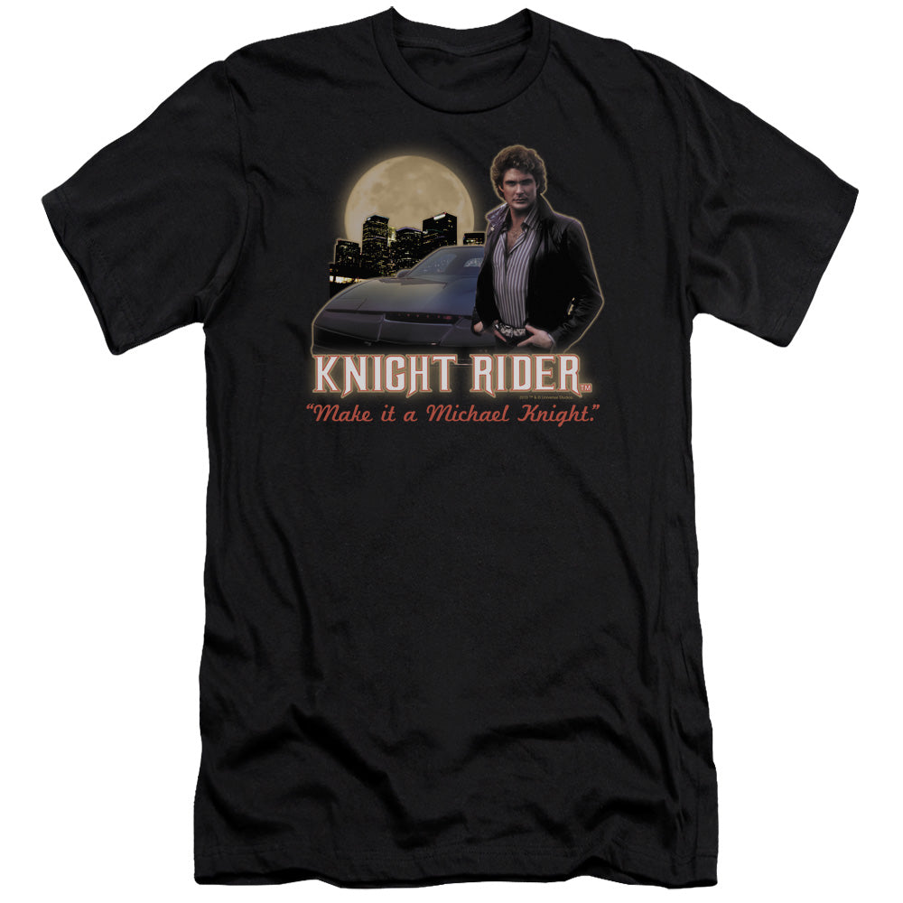 Knight Rider - Full Moon - Short Sleeve Adult 30/1 - Black T-shirt