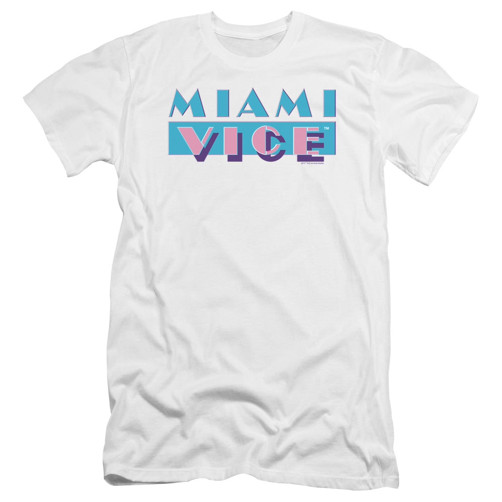 Miami Vice - Logo-premuim Canvas Adult Slim Fit 30/1 - White