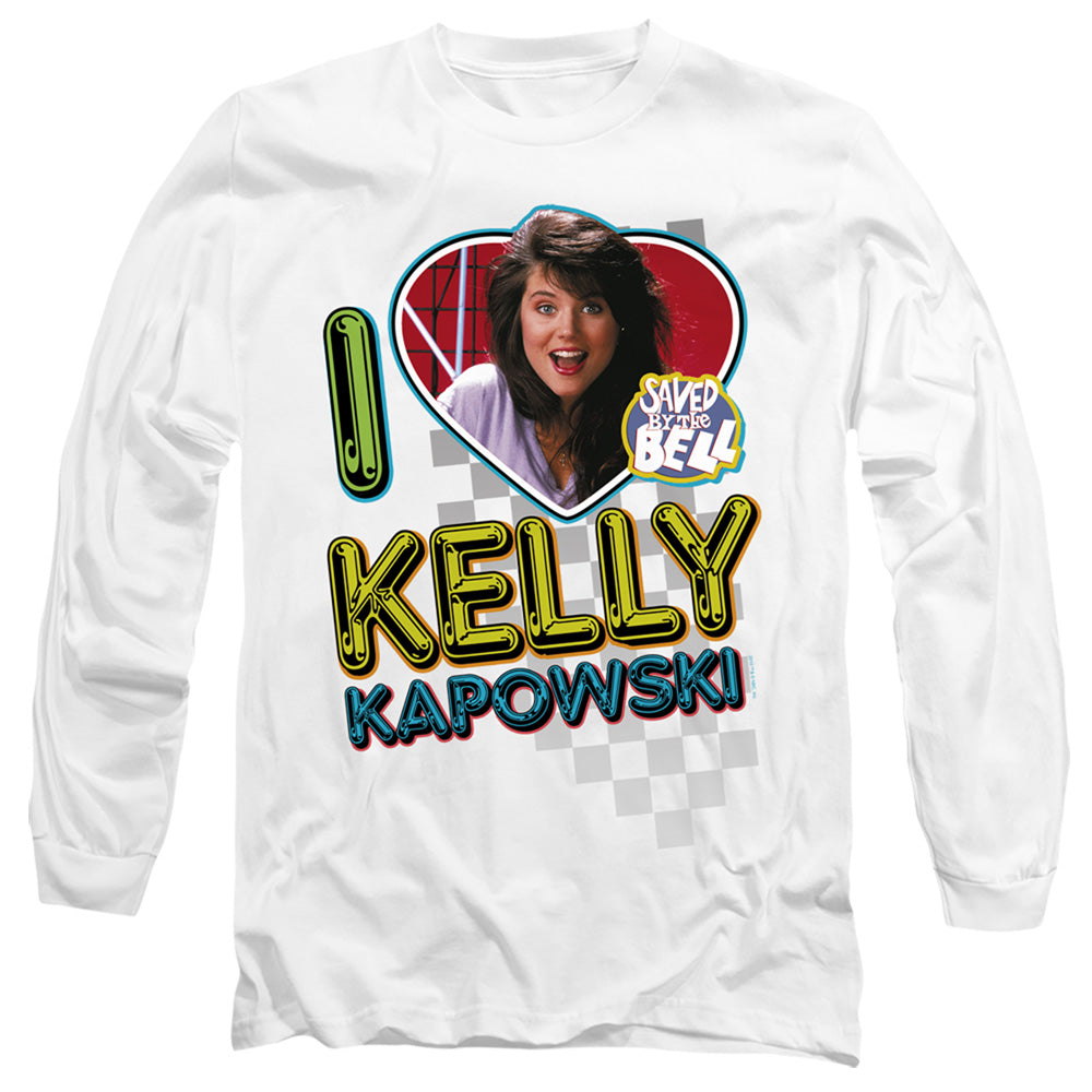 Saved By The Bell - I Love Kelly - Long Sleeve Adult 18/1 - White T-shirt