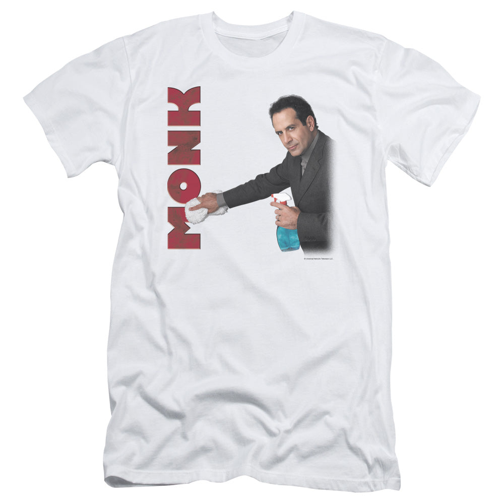 Monk - Clean Up - Short Sleeve Adult 30/1 - White T-shirt