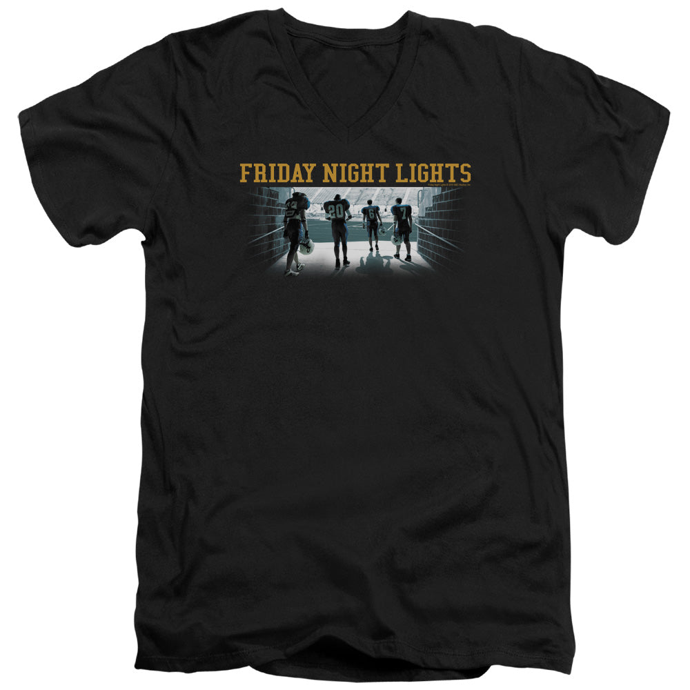 Friday Night Lights - Game Time - Short Sleeve Adult V-neck 30/1 - Black T-shirt