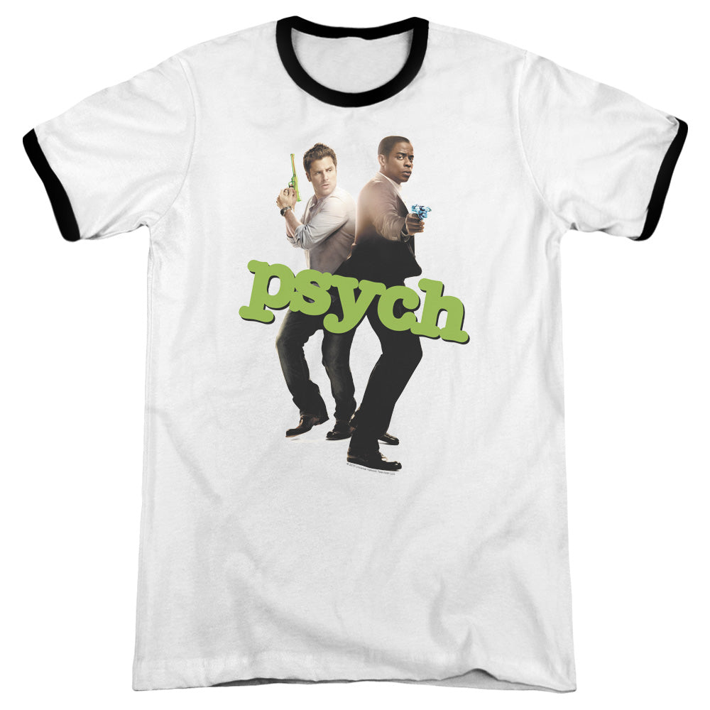 Psych - Hands Up - Adult Ringer - White/black