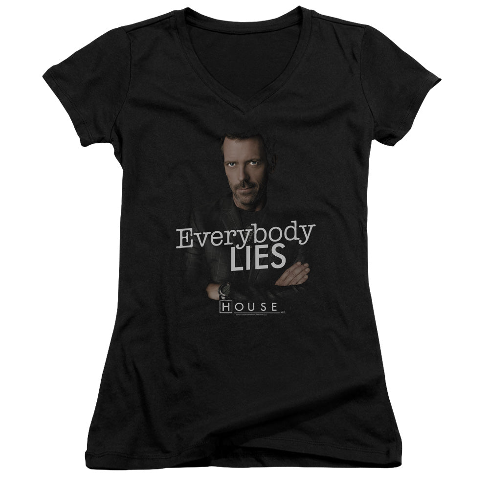 House - Everybody Lies - Junior V-neck - Black