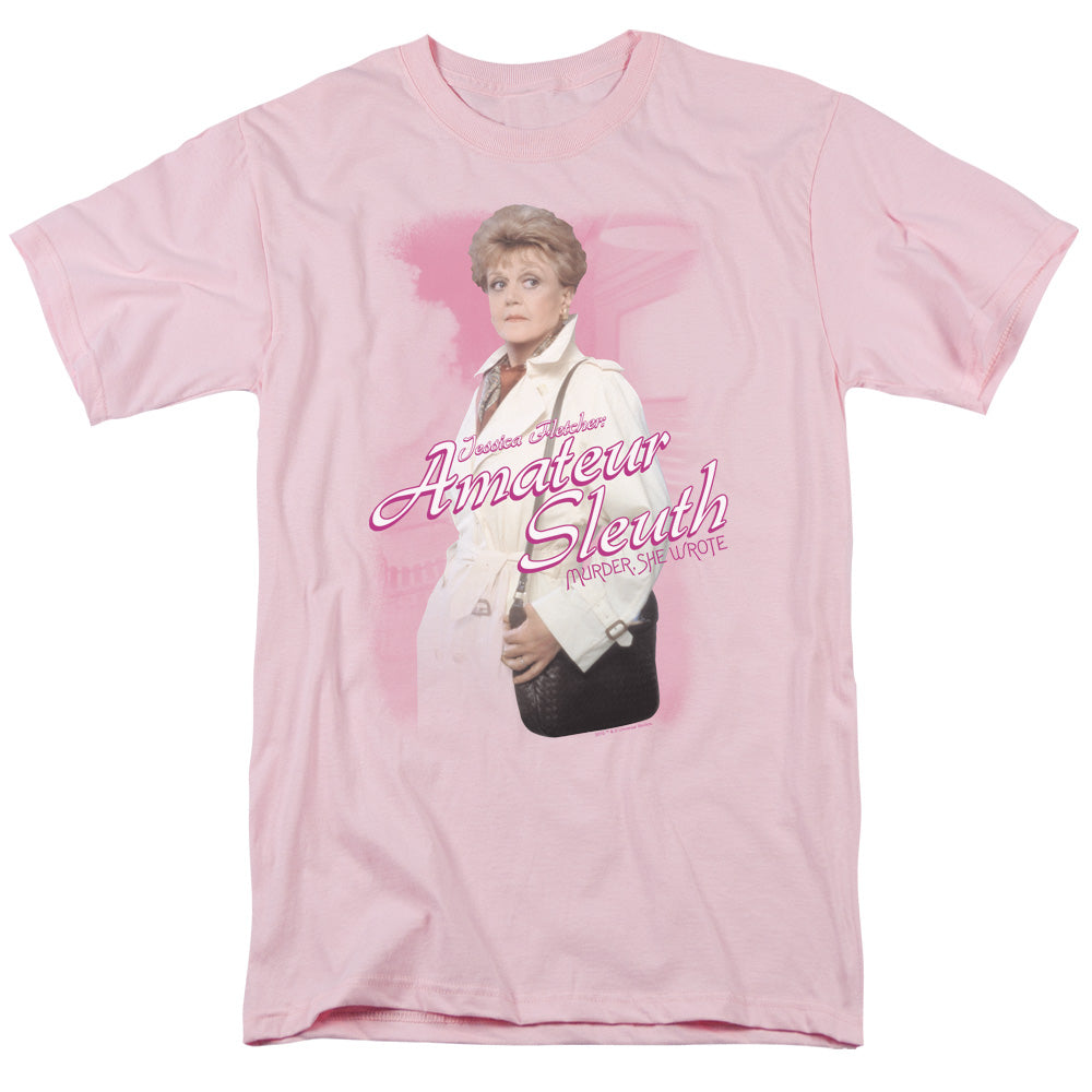 Murder She Wrote - Amateur Sleuth - Short Sleeve Adult 18/1 - Pink T-shirt