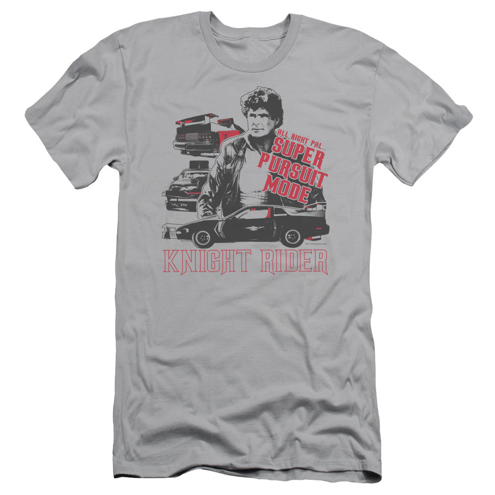 Knight Rider - Super Pursuit Mode - Short Sleeve Adult 30/1 - Silver T-shirt