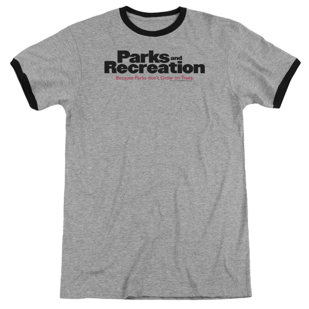 Parks And Rec - Logo - Adult Ringer - Heather/black