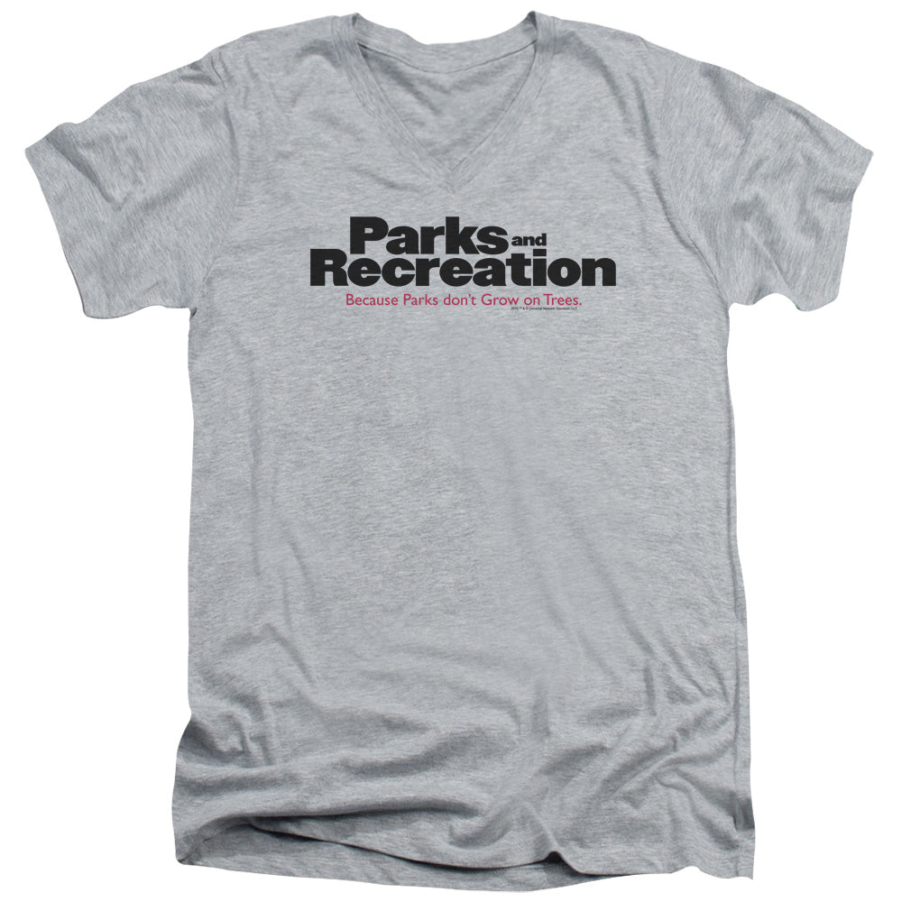 PARKS AND REC LOGO - S/S ADULT V-NECK - ATHLETIC HEATHER T-Shirt