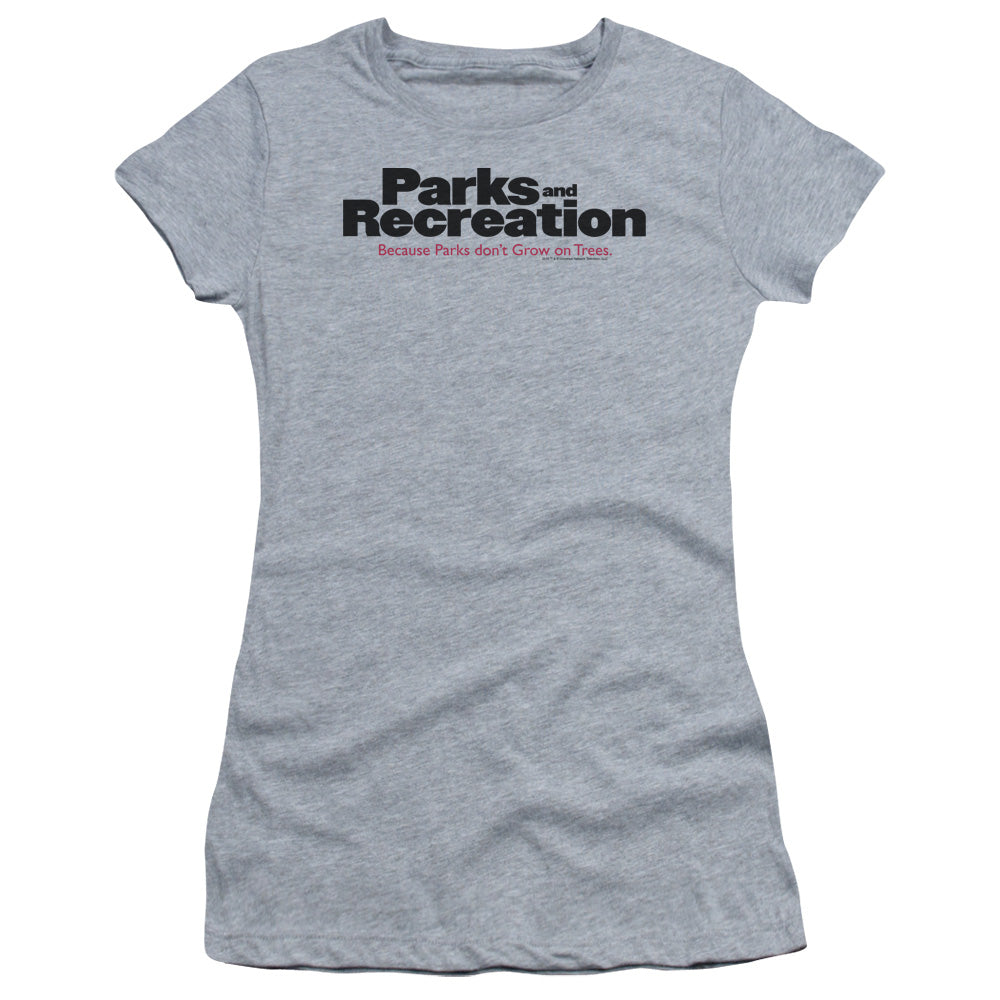 Parks And Rec - Logo - Short Sleeve Junior Sheer - Athletic Heather T-shirt