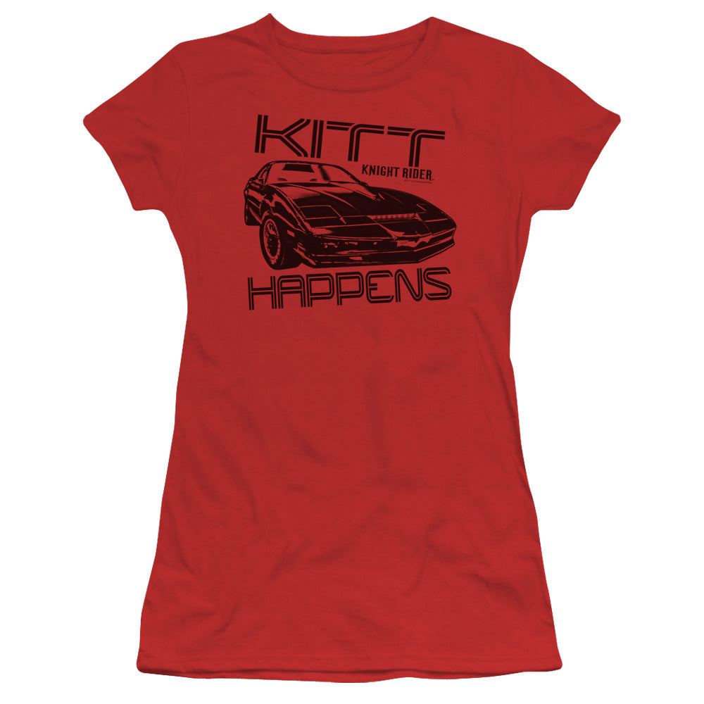 Knight Rider - Kitt Happens - Short Sleeve Junior Sheer - Red T-shirt