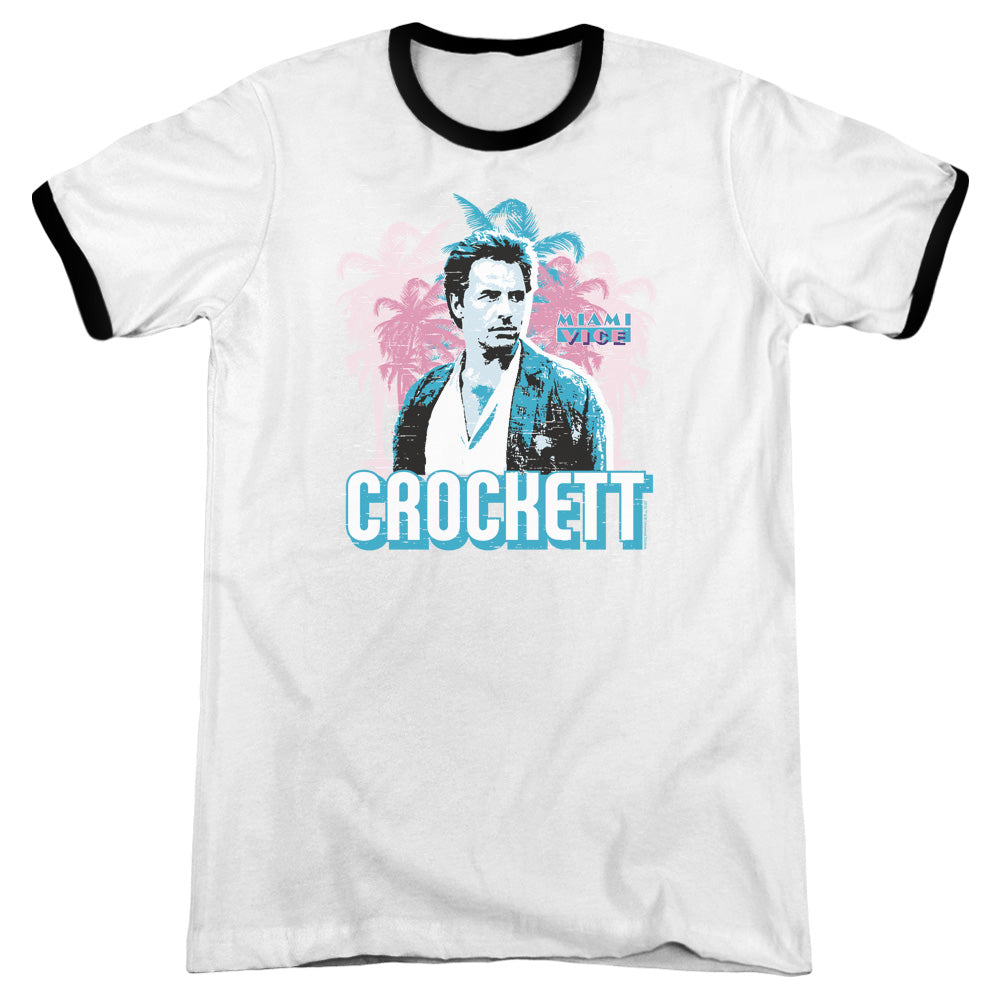 Miami Vice - Crockett - Adult Ringer - White/black