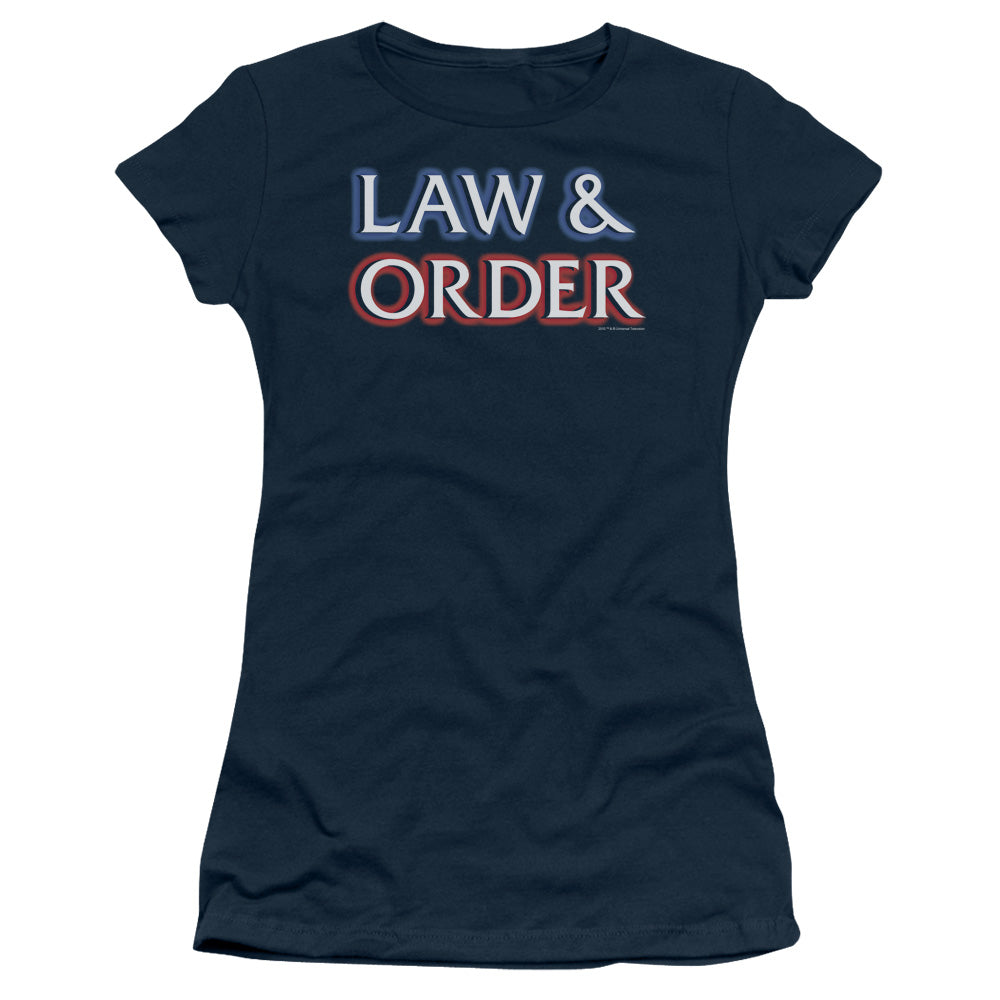 Law And Order - Logo - Short Sleeve Junior Sheer - Navy T-shirt