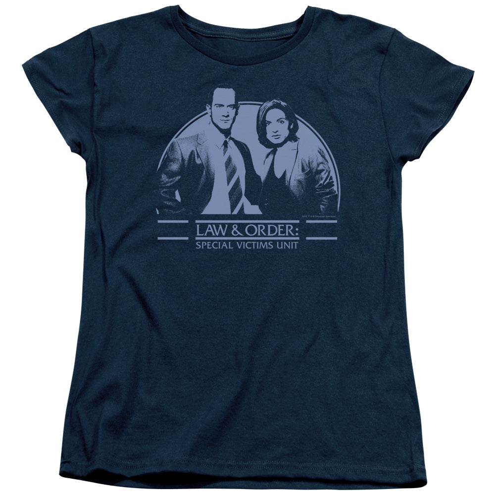 Law And Order Svu - Elliot And Olivia - Short Sleeve Womens Tee - Navy T-shirt