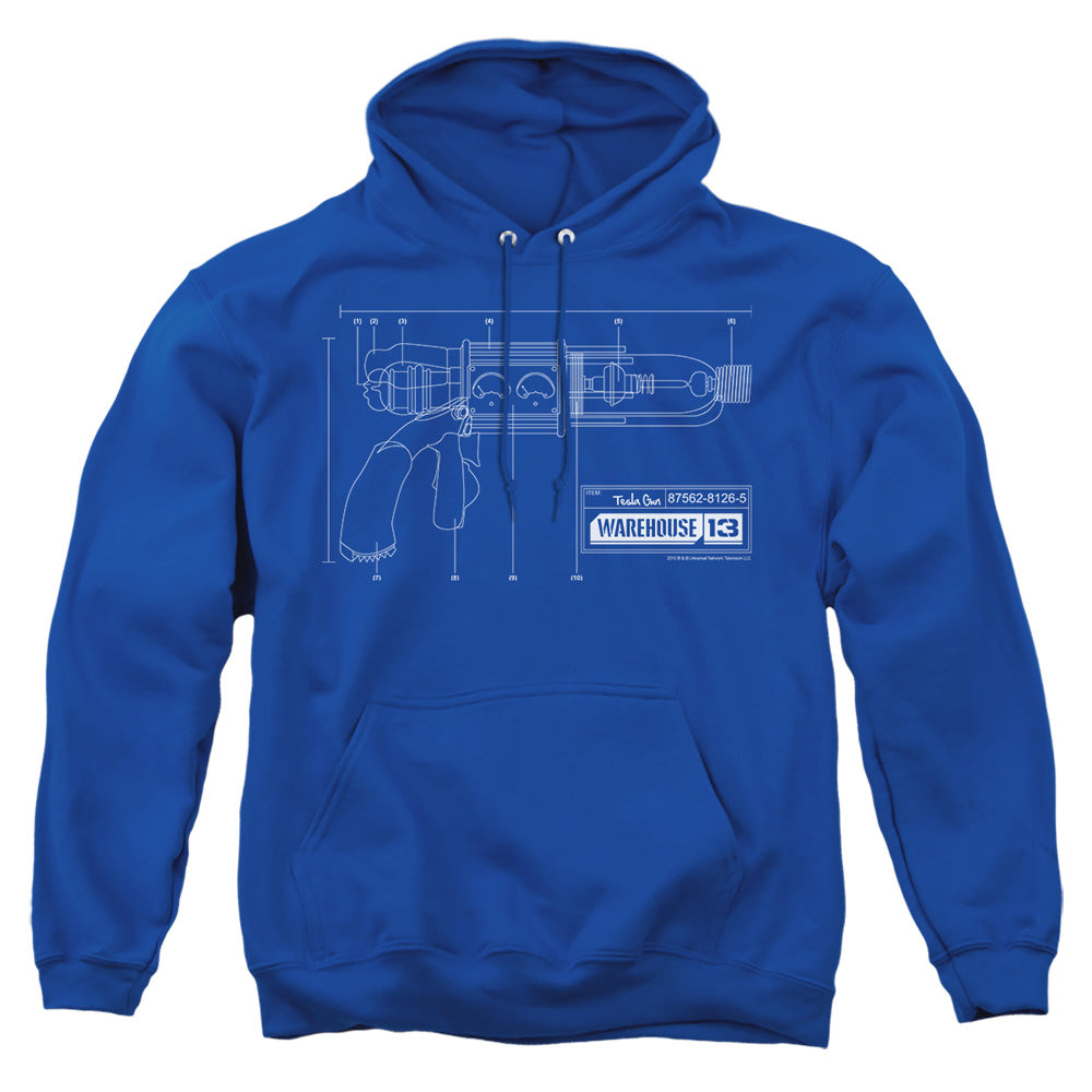 Warehouse 13 - Tesla Gun - Adult Pull-over Hoodie - Royal Blue