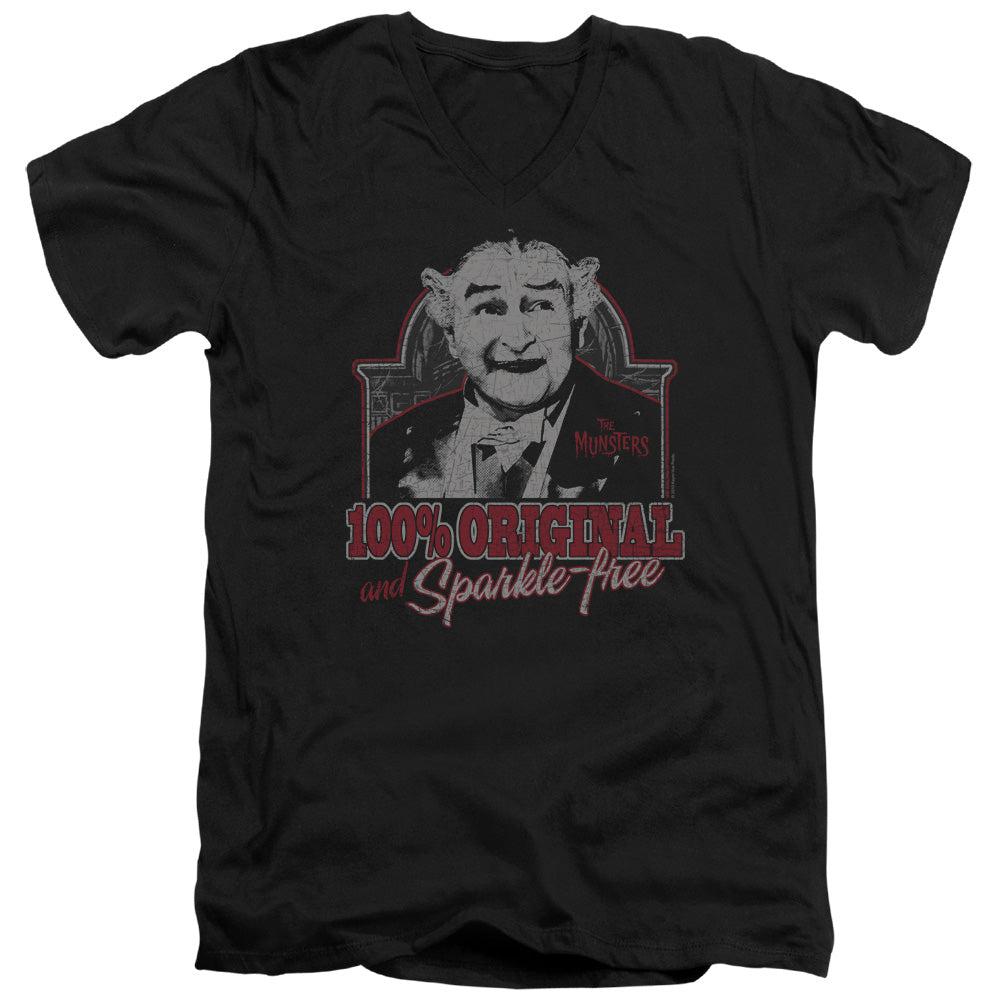 The Munsters - 100% Original - Short Sleeve Adult V-neck - Black T-shirt