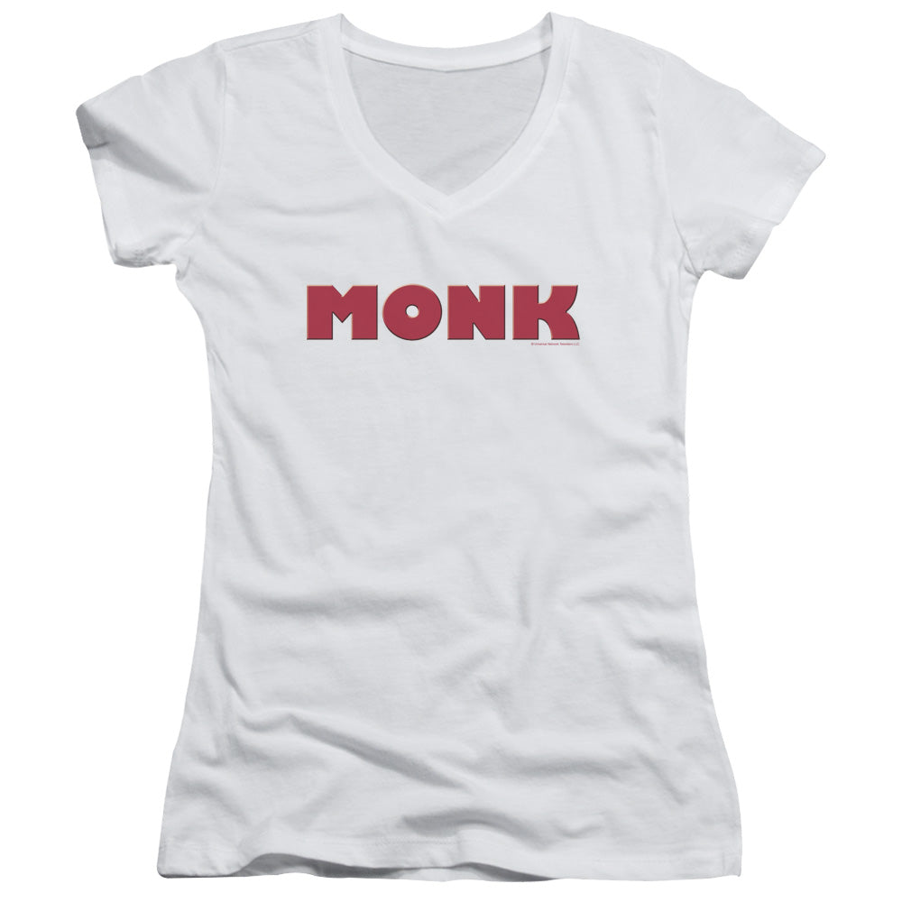 Monk - Logo - Junior V-neck - White