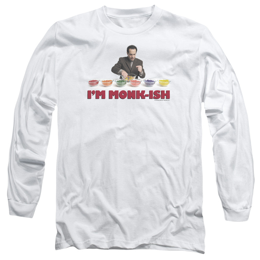 Monk - Im Monk Ish - Long Sleeve Adult 18/1 - White T-shirt