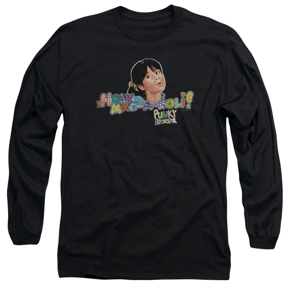 Punky Brewster - Holy Mac A Noli - Long Sleeve Adult 18/1 - Black T-shirt