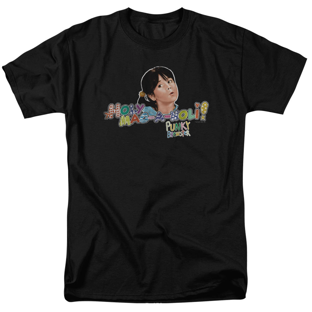 Punky Brewster - Holy Mac A Noli - Short Sleeve Adult 18/1 - Black T-shirt