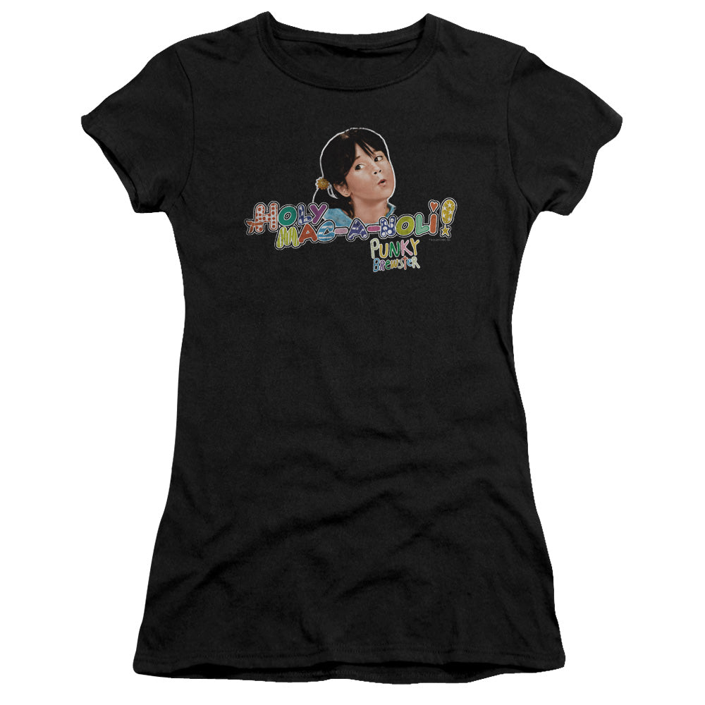 Punky Brewster - Holy Mac A Noli - Short Sleeve Junior Sheer - Black T-shirt