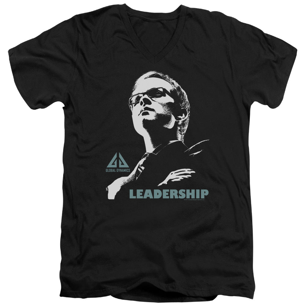 Eureka - Leadership Poster - Short Sleeve Adult V-neck 30/1 - Black T-shirt