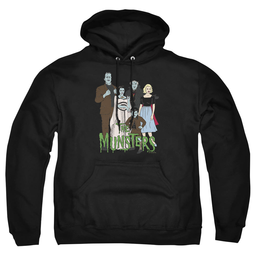 The Munsters - The Family - Adult Pull-over Hoodie - Black